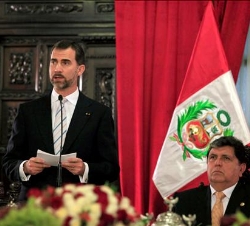 El Príncipe, durante su discurso en la cena oficial