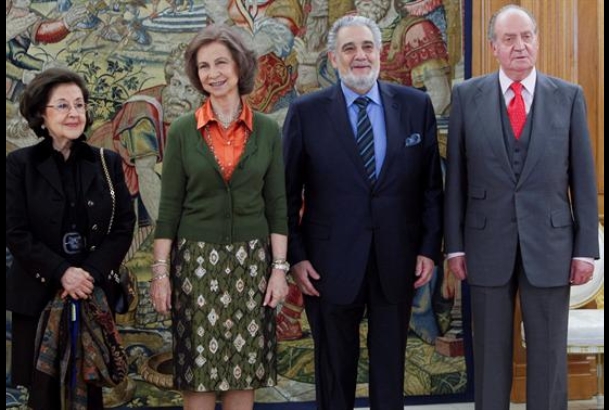 Los Reyes, con Plácido Domingo y su esposa, MartaÓrnelas