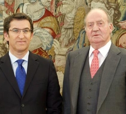 Don Juan Carlos, con el presidente de la Xunta de Galicia