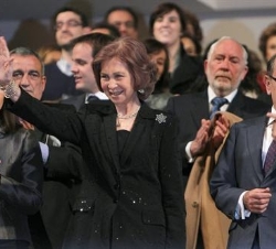Su Majestad la Reina a su llegada al Auditorio Nacional de Música