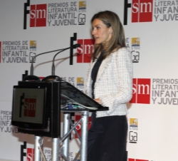 Doña Letizia, durante su intervención
