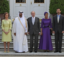 Fotografía de grupo antes del almuerzo celebrado en el Palacio de La Zarzuela