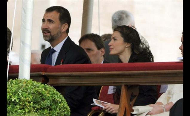 Los Príncipes de Asturias, durante la ceremonia