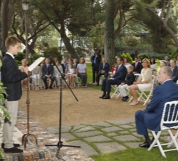 Juan Valentín, hermano mayor de Miguel, en un momento de la ceremonia