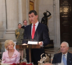 Su Alteza Real el Príncipe de Asturias, durante su intervención