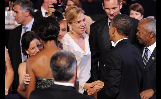Los Duques de Palma saludan al Presidente de los Estados Unidos de América, Barack Obama