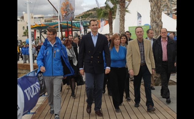 Su Alteza Real el Príncipe de Asturias a su llegada al Puerto de Alicante