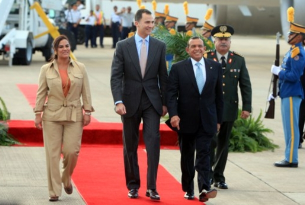 Don Felipe a su llegada a la República de Honduras