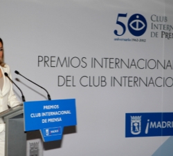 Doña Letizia, durante su intervención