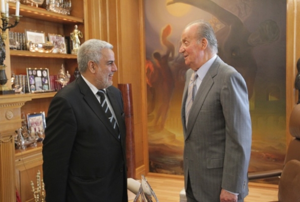 Su Majestad el Rey junto al Jefe del Gobierno del Reino de Marruecos, Sr. Abdelilah Benkirane