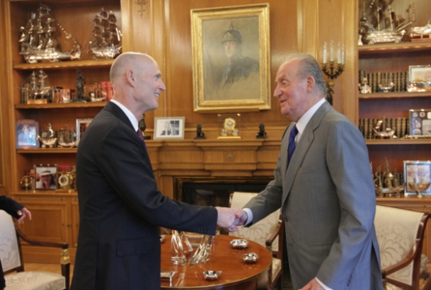 Su Majestad recibe a Richard L. Scott, Gobernador del Estado de Florida