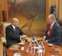El Rey con Plácido Arango durante la audiencia