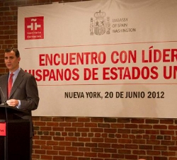 Don Felipe durante su intervención en el Instituto Cervantes