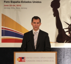 Don Felipe durante su discurso en en la apertura del XVII Foro España-Estados Unidos
