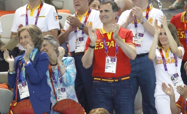 Asistencia a las pruebas de los XXX Juegos Olímpicos "Londres 2012". La Reina, los Príncipes de Asturias y la Princesa Irene celebran la consecución d