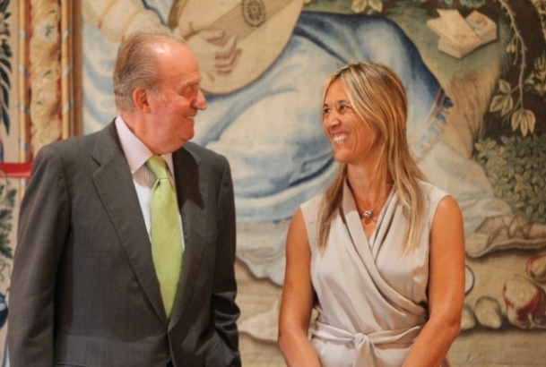 Audiencia a Dª Teresa Palmer Tous, Delegada del Gobierno en la Comunidad Autónoma de las Illes Balears. Don Juan Carlos, con la delegada del Gobierno 
