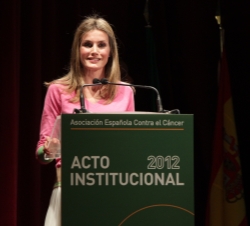 Acto institucional de la Asociación Española Contra el Cáncer y de su Fundación Científica. Doña Letizia, durante su intervención 