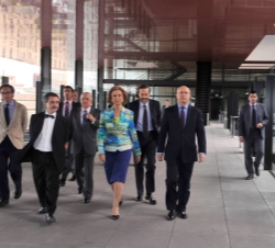 Doña Sofía a su llegada al Museo Nacional Centro de Arte Reina Sofía