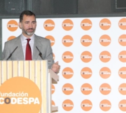 Su Alteza Real el Príncipe de Asturias durante su intervención