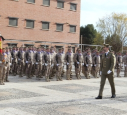 El Príncipe de Asturias a su llegada al Acuartelamiento Sangenís