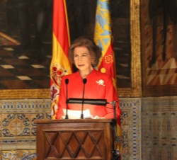 Su Majestad la Reina durante sus palabras