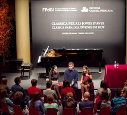 Vista general del taller de iniciación a la música clásica, que contó con la presencia de la Princesa de Asturias