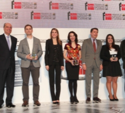 La Princesa de Asturias, los premiados, el presidente de la Comunidad de Madrid, el secretario de Estado de Cultura y el presidente del Grupo SM