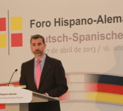 Su Alteza Real el Príncipe de Asturias durante su intervención