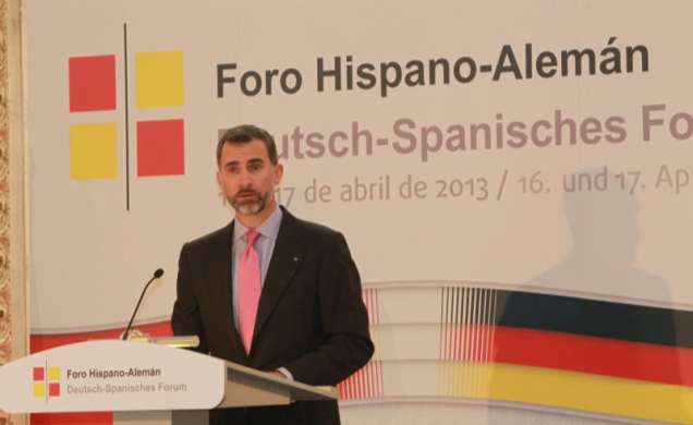 Su Alteza Real el Príncipe de Asturias durante su intervención