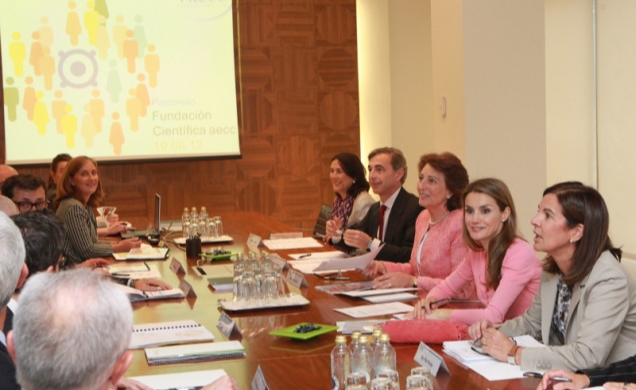 Su Alteza Real la Princesa de Asturias durante la reunión con el Patronato de la Fundación Científica de la Asociación Española Contra el Cáncer