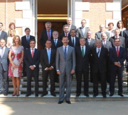 El Príncipe de Asturias con la representación de la Cámara de Comercio e Industria de Torrelavega