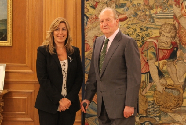 Su Majestad el Rey, con la presidenta de la Junta de Andalucía, Susana Díaz