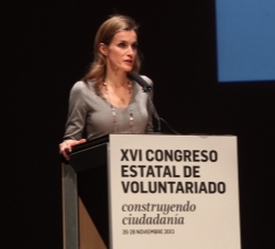 Doña Letizia, durante su intervención