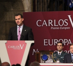 Su Alteza Real el Príncipe de Asturias durante su intervención