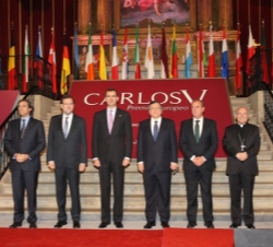 Don Felipe acompañado por presidente de la Comisión Europea, el presidente del Gobierno, el primer ministro de la República Portuguesa, el presidente 