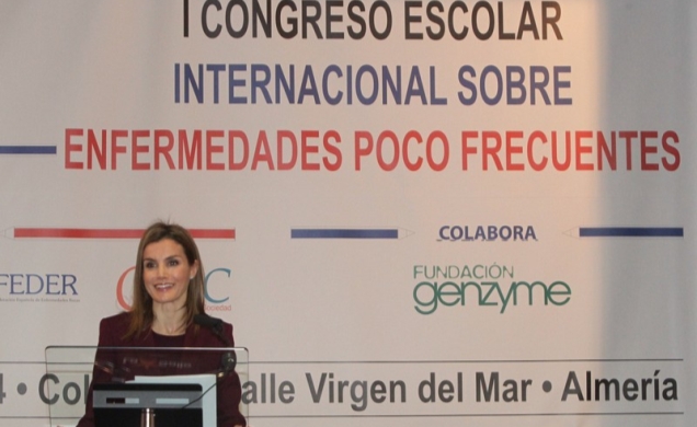 Doña Letizia durante su intervención en el primer Congreso Escolar Internacional de Enfermedades Poco Frecuentes