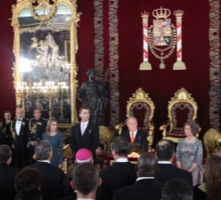 Don Juan Carlos durante sus palabras en la recepción al Cuerpo Diplomático