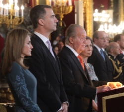 Don Juan Carlos durante sus palabras en la recepción al Cuerpo Diplomático