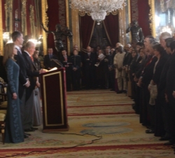 Don Juan Carlos durante sus palabras en la recepción al Cuerpo Diplomático