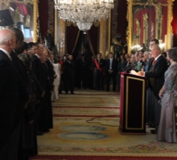 Don Juan Carlos durante sus palabras en la recepción al Cuerpo Diplomático