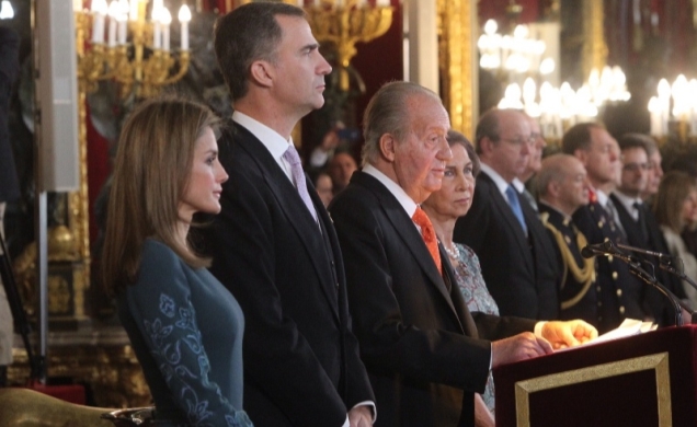 Don Juan Carlos durante sus palabras en la recepción al Cuerpo Diplomático
