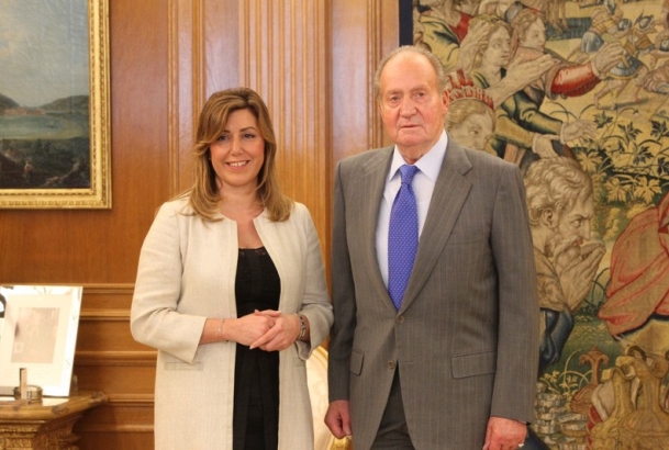 Su Majestad el Rey junto a la presidenta de la Junta de Andalucía, Susana Díaz Pacheco