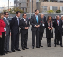 El Príncipe de Asturias con las autoridades que le acompañaron en la inauguración del Congreso Mundial del Móvil de la GSMA