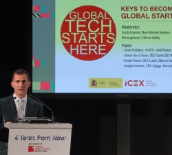 Don Felipe durante su intervención en la presentación del Panel sobre internacionalización "Factores clave para ser una Startup Global"