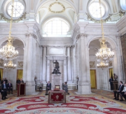 Vista general del Salón de Columnas del Palacio Real de Madrid durante las palabras de Enrique Iglesias.