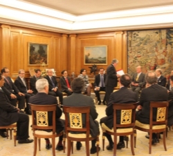 Su Majestad el Rey en el transcurso de la audiencia que mantuvo con el nuevo equipo directivo de CEIM, Confederación Empresarial de Madrid-CEOE