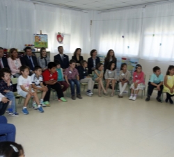 Doña Letizia en un momento de la presentación del proyecto educativo "Las enfermedades raras van al cole con Federito"