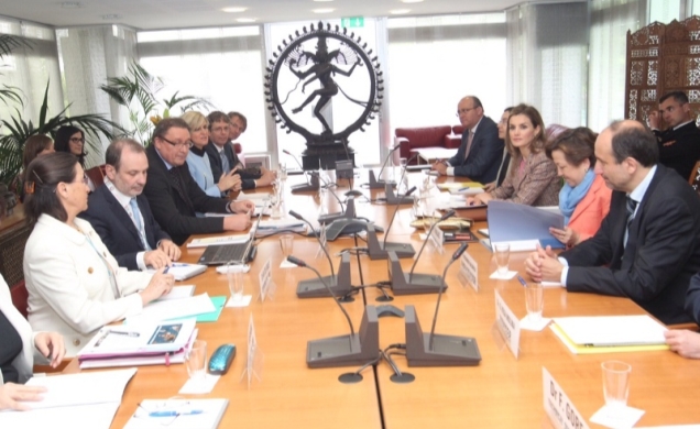 Su Alteza Real la Princesa de Asturias durante la reunión de trabajo