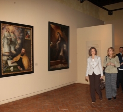 Doña Sofía durante su visita al Monasterio
