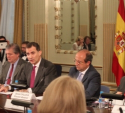 El Príncipe de Asturias, durante su discurso.